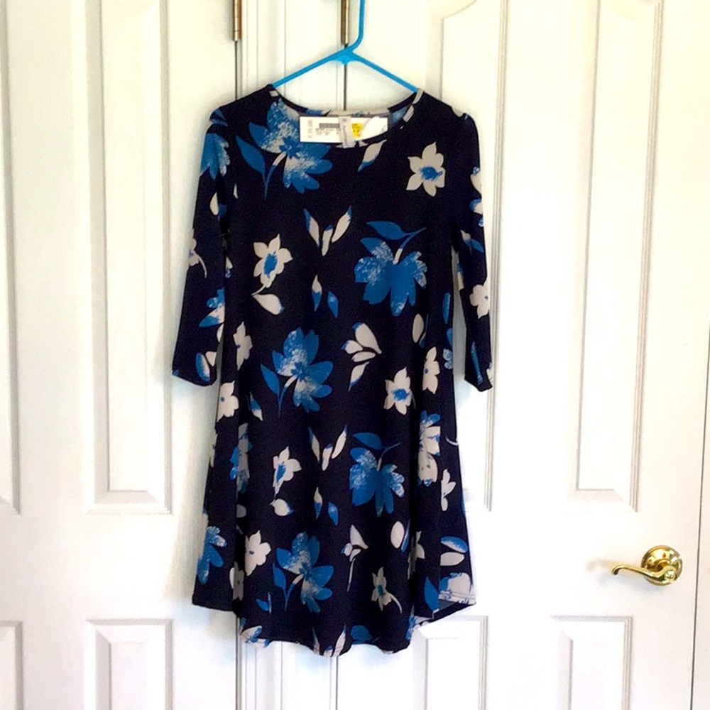 Blue floral swing dress for dancing the night away! Size small.
